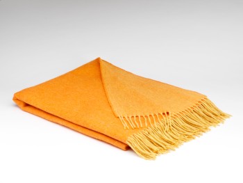 BLANKET SUPERSOFT LAMBSWOOL - ORANGE & MUSTARD REVERSIBLE