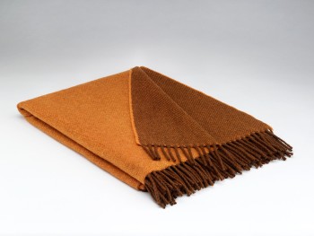 BLANKET SUPERSOFT LAMBSWOOL - ORANGE CHOCOLATE REVERSIBLE