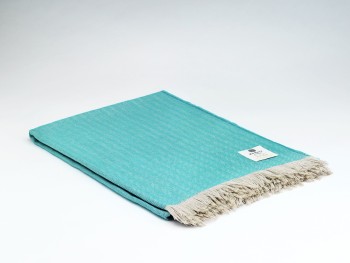 IRISH LINEN THROW - PEACOCK