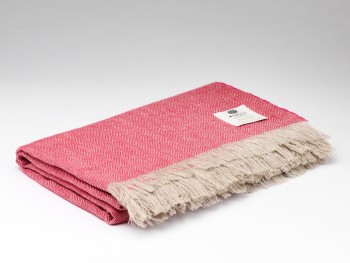 IRISH LINEN THROW - MAGENTA
