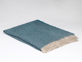 IRISH LINEN THROW - BLUE BIRD