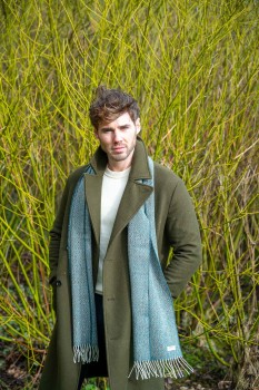 LAMBSWOOL TWEED SCARF - DONEGAL SEA GREEN