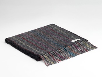 LAMBSWOOL SCARF - CHARCOAL RAINBOW