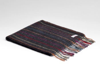 LAMBSWOOL SCARF - CHARCOAL RAINBOW