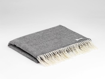 LAMBSWOOL PASHMINA 74 X 220 - GREY & WHITE REVERSIBLE