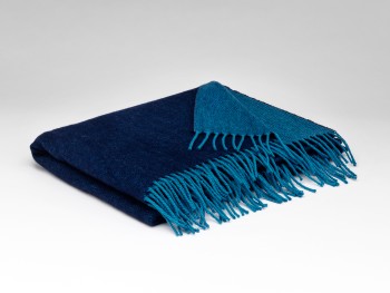 LAMBSWOOL PASHMINA 74 X 220 - SAPPHIRE & TURQUOISE REV.
