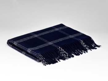 LAMBSWOOL PASHMINA 74 X 220 - NAVY WINDOWPANE