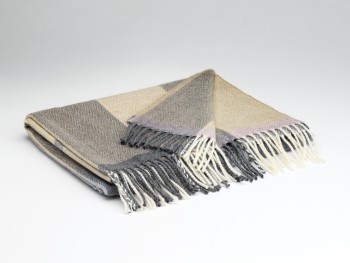 LAMBSWOOL PASHMINA 74 X 220 - LILAC STRIPE