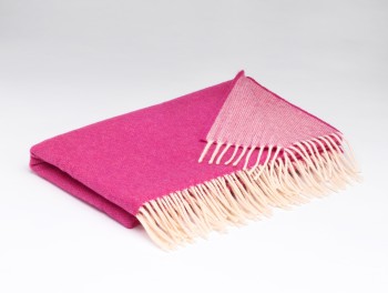 LAMBSWOOL PASHMINA 74 X 220 - RASPBERRY ROSE REV.