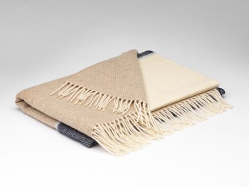 LAMBSWOOL PASHMINA 74 X 220 - BASSWOOD & SMOKE STRIPE