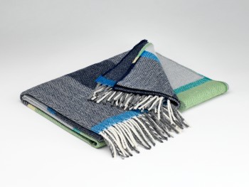 LAMBSWOOL PASHMINA 74 X 220 - NAVY & SMOKE