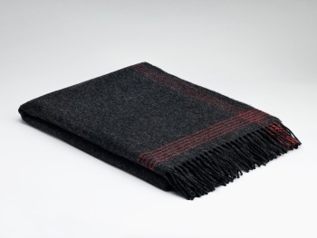 BLANKET 10%CASHMERE 90%LAMBSWOOL - CHARCOAL & PARADISE