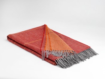 BLANKET 10%CASHMERE 90%LAMBSWOOL - NORTHERN LIGHTS FIRE GLOW