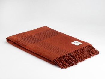 BLANKET 10%CASHMERE 90%LAMBSWOOL - ASPEN BURNT ORANGE