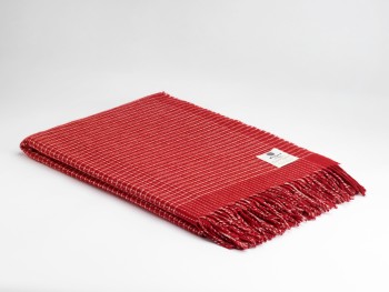 BLANKET 10%CASHMERE 90%LAMBSWOOL - ALPINE RED