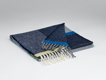 LAMBSWOOL SCARF - NAVY & SMOKE