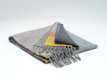 LAMBSWOOL SCARF - GREY CITRUS STRIPE