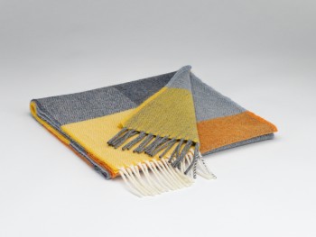 LAMBSWOOL SCARF - ORANGE & SMOKE