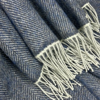 BLANKET COLLECTION - FADED DENIM HERRINGBONE